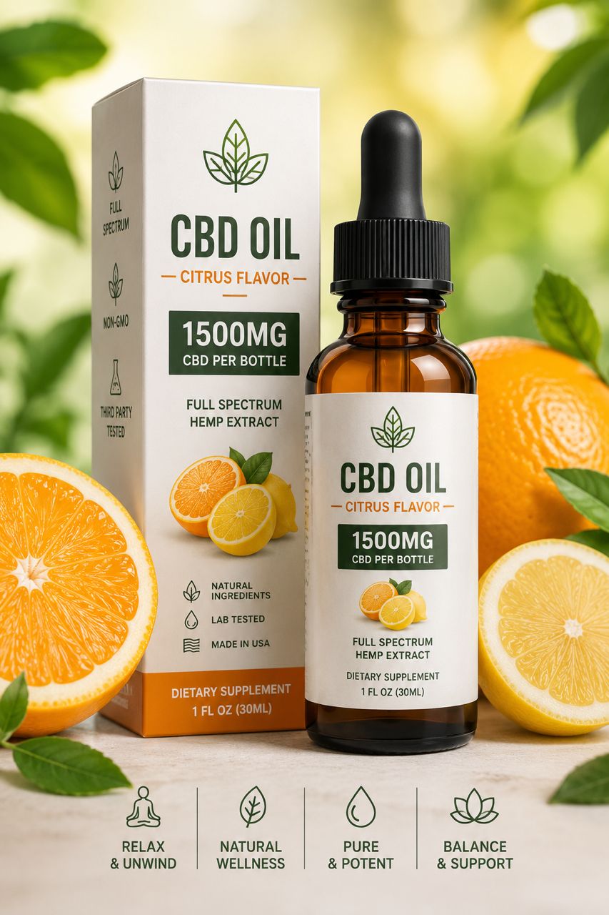 cbd oil tincture citrus - 1500mg